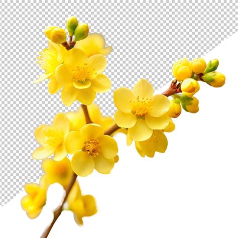 Premium Psd Yellow Apricot Flower On Transparent Background