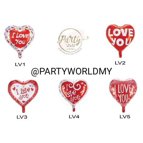 Balloon I Love You Heart Shape Foil Aluminum Inch Party Printed