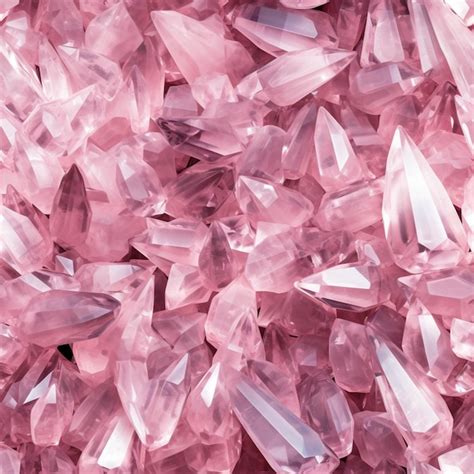 Premium AI Image | A close up of a pile of pink crystals on a table ...