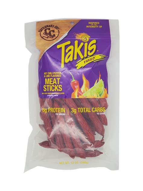 Buy Cattlemans Cut Takis Fuego Hot Chili Pepper Lime Flavored Meat Sticks Ounce Per Bag