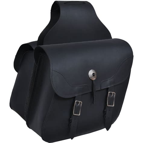 Black Leather Motorcycle Saddle Bag In Leather Saddle Bags