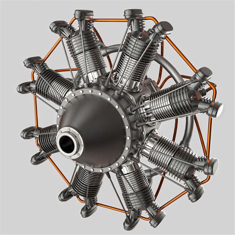 Animated Radial Engine 3d Model