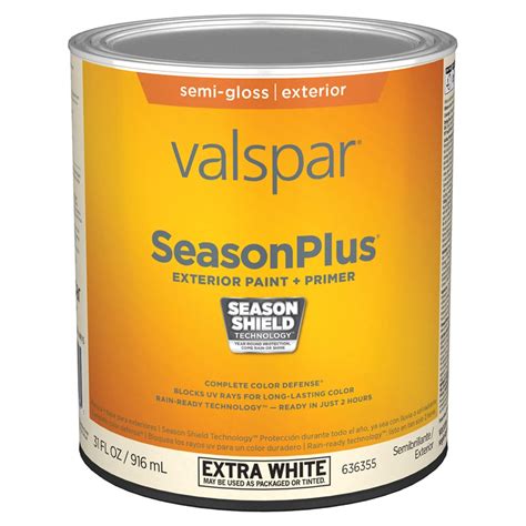 Valspar Seasonplus Semi Gloss Extra White Base Latex Exterior Paint