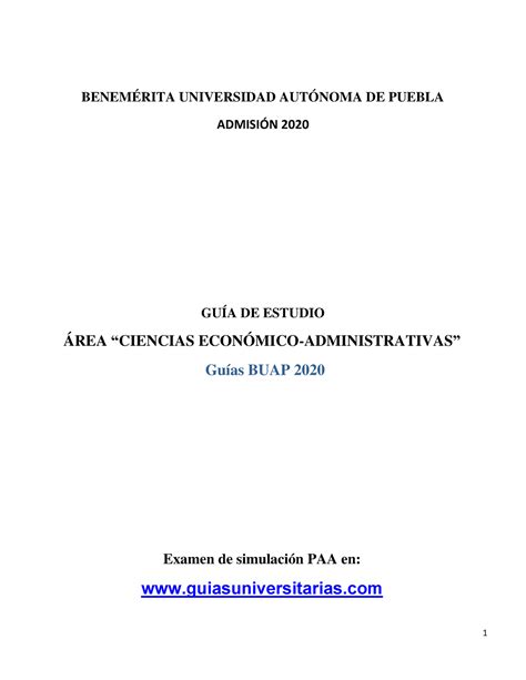 GUIA Ciencias Economico Administrativas BENEMÉRITA UNIVERSIDAD