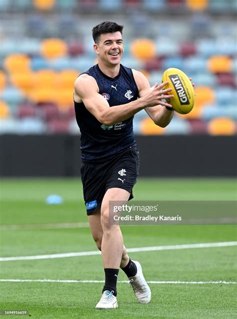 Matthew Kennedy In Action During A Carlton Blues Afl Captains Run At