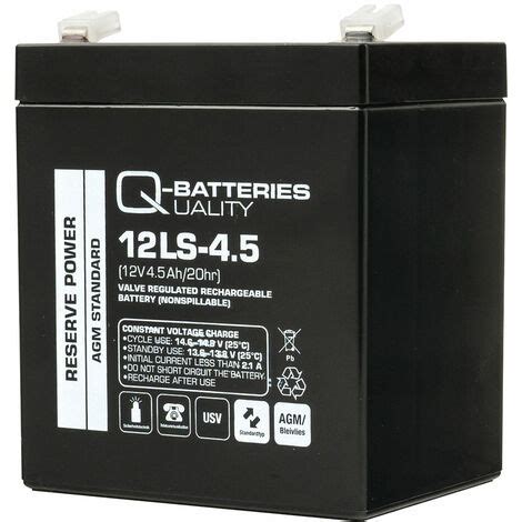 Q Batteries 12LS 4 5 12V 4 5Ah Blei Vlies Akku AGM VRLA