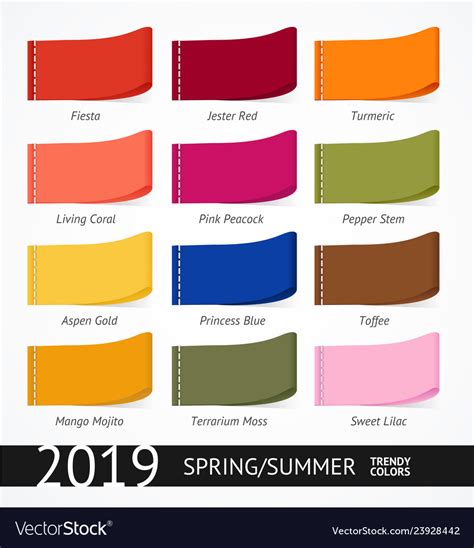 Spring and summer trendy colors label set Vector Image