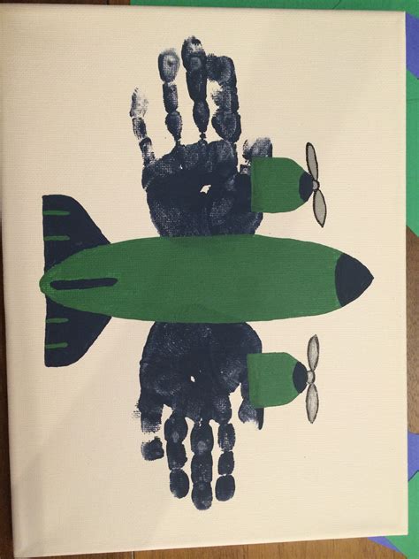 Handprint Airplane Boys Room Airplane Crafts Airplane Boys Room