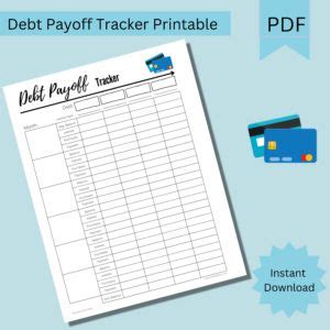 Debt Payoff Tracker Printable Melhasplans Money Saving Plan Paying