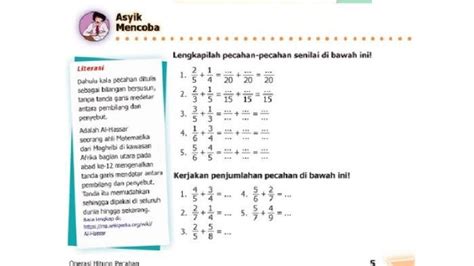 Kunci Jawaban Matematika Kelas 5 Halaman 5 Kurikulum 2013 Asyik Mencoba