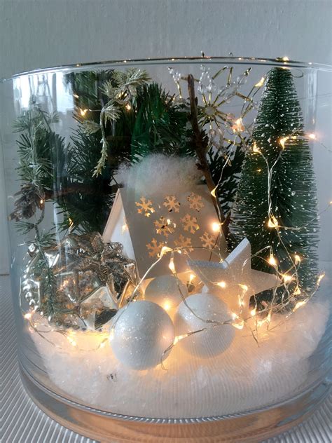 Glass Winter Landscape Illuminated XL Christmas Centerpieces