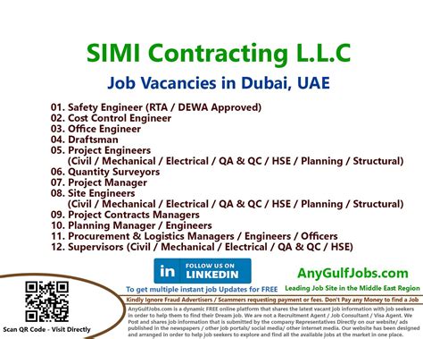 SIMI Contracting L L C Job Vacancies In Dubai UAE December 2024