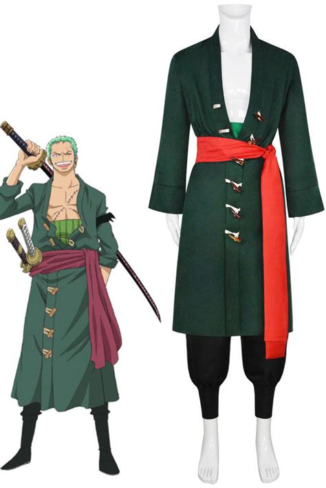 One Piece Wano Country Roronoa Zoro Cosplay Costume Green – NalaGila