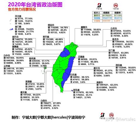 2020年台湾省选举地图 知乎