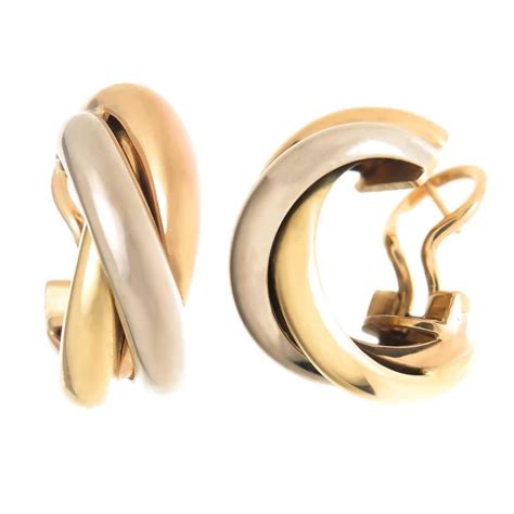 Cartier Tricolor Gold Trinity Hoop Earrings Hoop Earrings Earrings