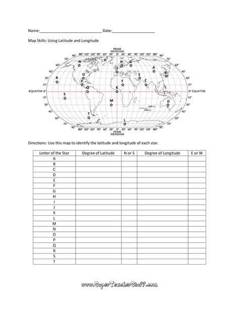 Map Skills Longitude And Latitude Worksheets