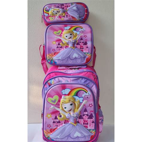 Mochila Escolar Infantil Menina 3D Kit Mochila Lancheira Estojo SEM