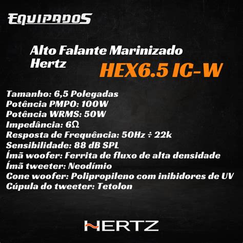 Alto Falante Marinizado Hertz HEX 6 5 100W Rms 6 Ohms Equipados