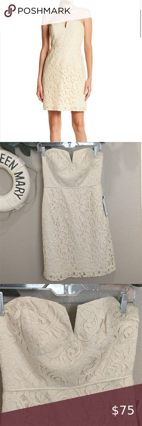 Nwt J Crew Ivory Cathleen Strapless Dress In Leavers Lace Strapless