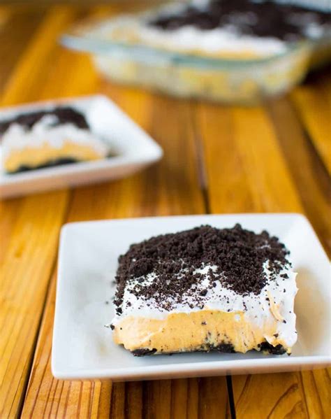 Pumpkin Oreo Delight Aka No Bake Layered Pudding Dessert Lasagna