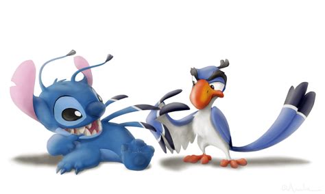 187662 Safe Artistarvata Stitch Lilo And Stitch Zazu The Lion