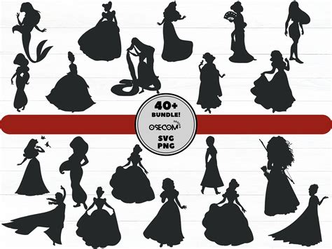 Princess Silhouette Svg Bundleprincess Clipartprincess Etsy Australia