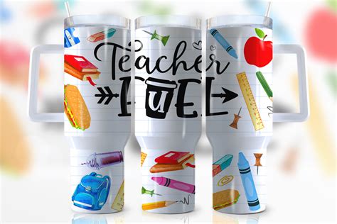 Teacher Fuel Custom Stanley Quencher 40oz Stainless Steel Tumbler With