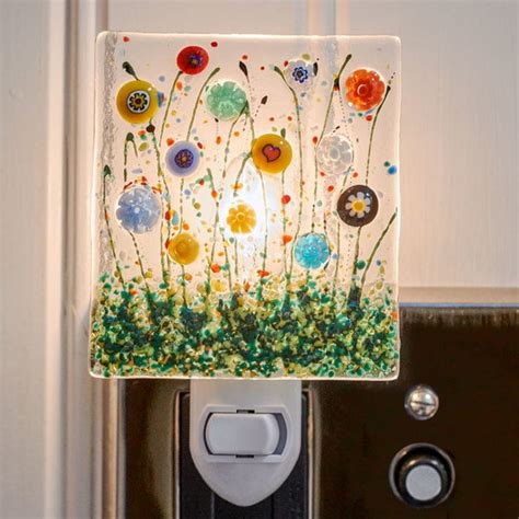 Wildflowers Glass Night Light White Flower Farm