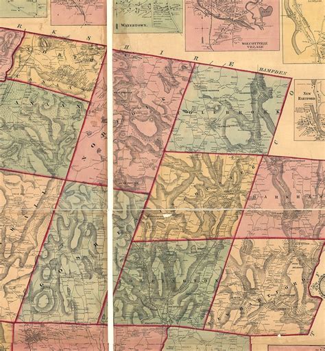 Map of Litchfield County Connecticut CT. 1859 Vintage | Etsy