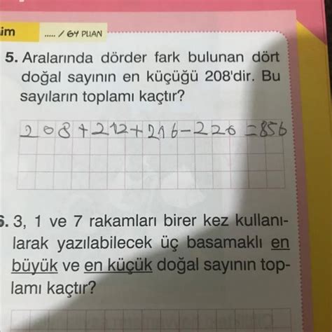 6 3 1 ve 7 rakamları birer kez kullani larak yazılabilecek üç