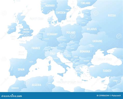 Europa Kaart Gedetailleerde Politieke Kaart Met Labels Vector