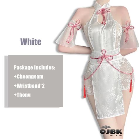 Uaang Mini Cheongsam Hollow Out Lingerie Teddy Nightgown Sexy Chinese Cheongsam Dress Backless