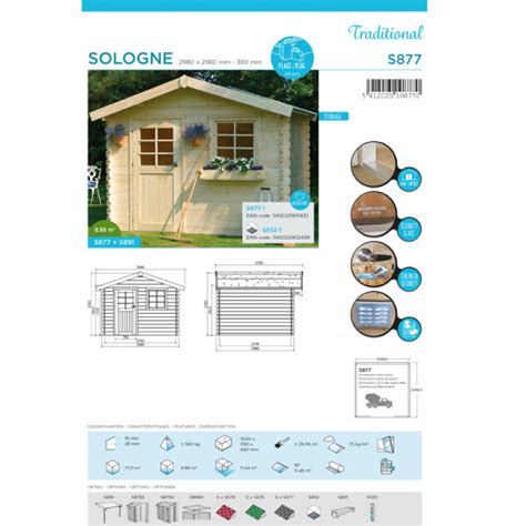 Abri de jardin Sologne en bois Solid Elyméa