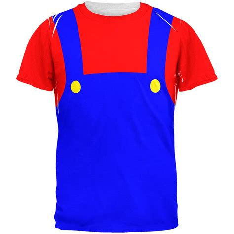 Halloween Italian Red Plumber Costume All Over Adult T Shirt Old Glory