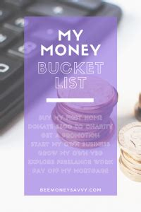 My Money Bucket List - Bee Money Savvy