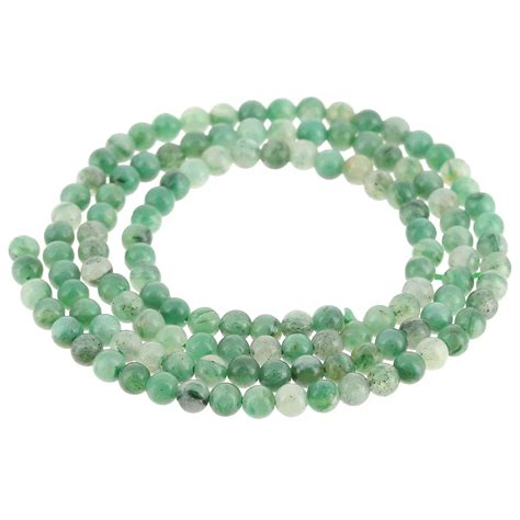 Perles Rondes Mm En Pierre Gemme Jade Africain Vert X Cm