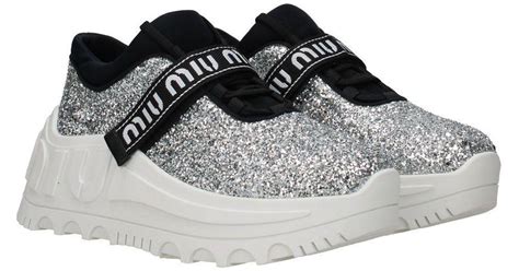 Miu Miu Sneakers Women Silver In Black Lyst