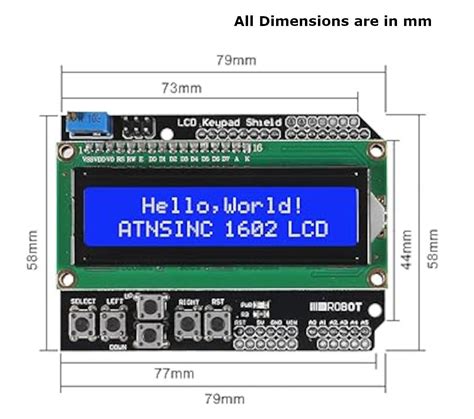 Probots Lcd Keypad Shield Blue Backlight For Arduino Buy Online India