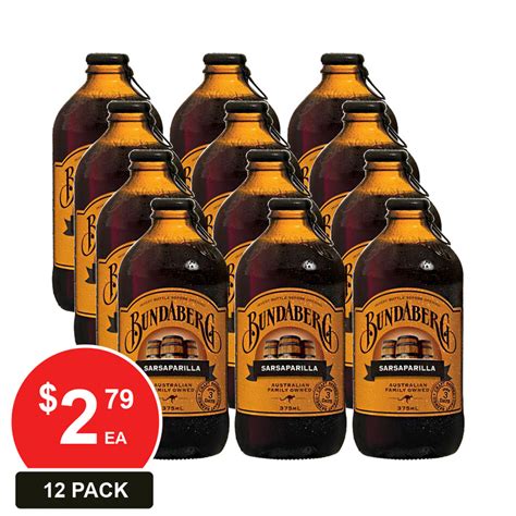 Buy Bundaberg 375ml Sarsaparilla 12 Pack Mydeal