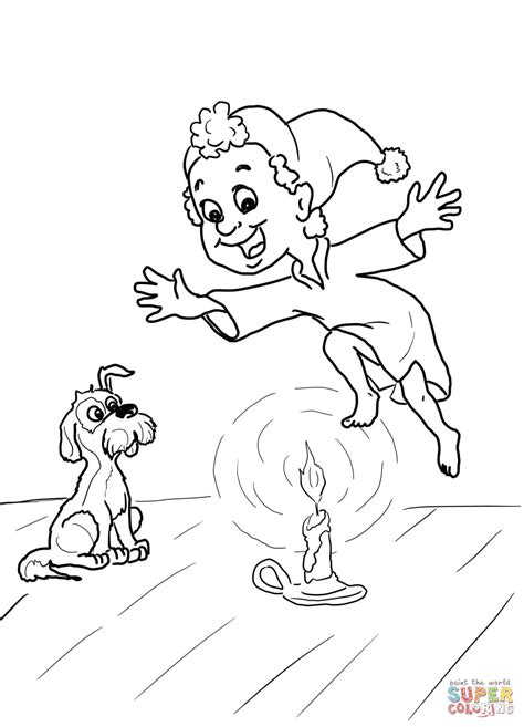 Jack be Nimble Nursery Rhyme coloring page | Free Printable Coloring Pages