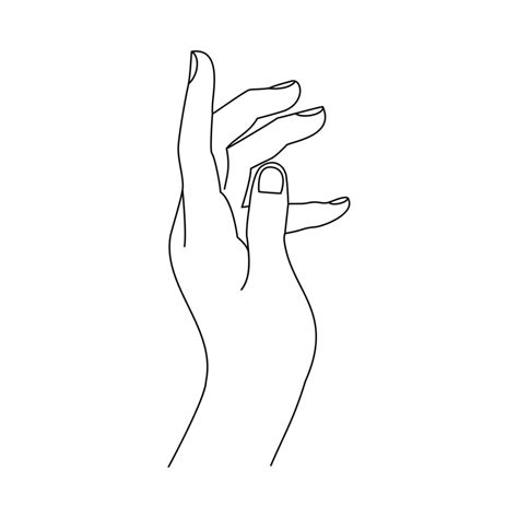 Aesthetic Hand Gesture Line Art Style Isolated Graphic Design For