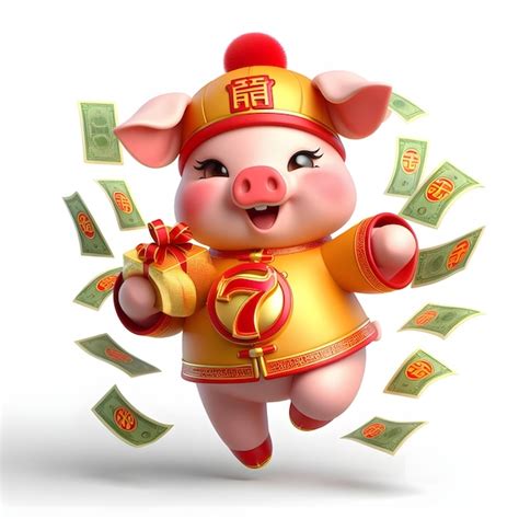 A Pig Wearing A Red Hat With The Number On It Premium Ai Generated