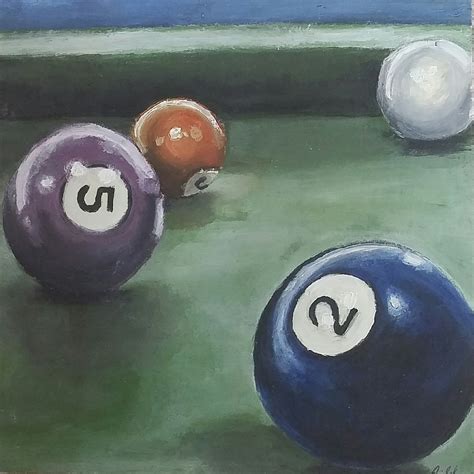 The Pool Table, Realistic Painting - Foundmyself