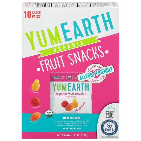 Yum Earth Organic Tropical Fruit Snacks 10 Ct 0 7 Oz Shipt