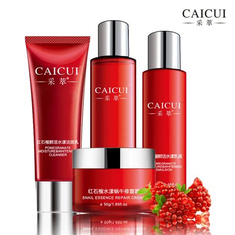 CAICUI Anti aging Skin Care Set Red Pomegranate Essence Cleanser Toner ...