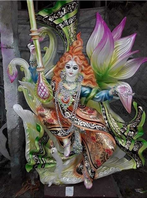 Pin By Gods Club On Devi Saraswati Saraswati Murti Ganesh Art