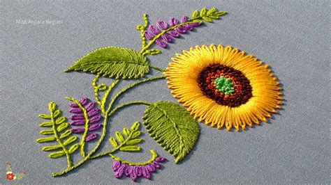 Simple Yellow Flower Embroidery Pretty Yellow Flower Designs Hand