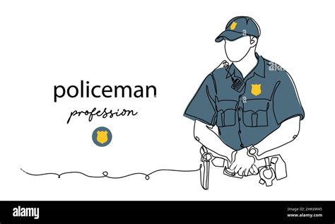 Policeman Cop Profession Man In Uniform Vector Background Banner