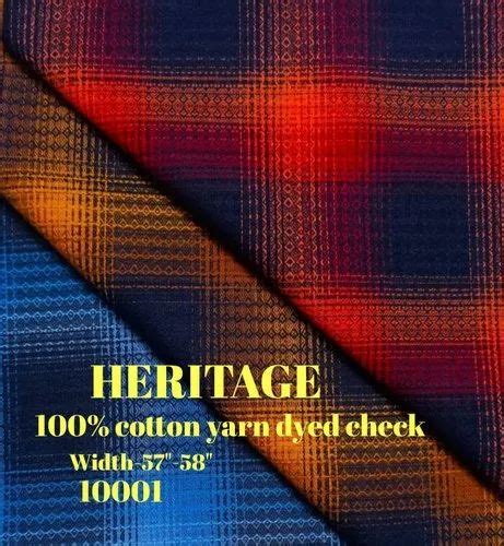 Kmlesh Textiles Casual Heritage 100 Cotton Yarn Dyed Check Shirting