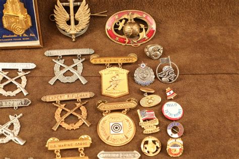 Usmc Marine Us Wwi Wwii Qual Badges Shooting Medals Sweetheart Egas